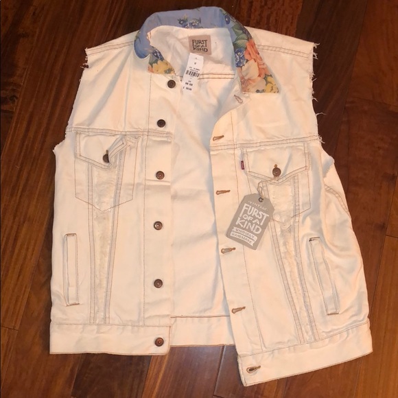 Vintage Furst of Kind uniquely handmade Levi vest - Picture 1 of 2